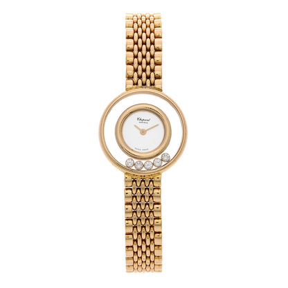 Chopard 18K Yellow Gold 5 Diamond 22mm Happy Diamonds Quartz Watch 1 of 4