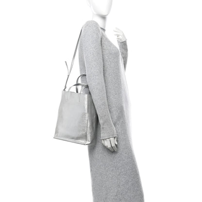 Celine Metallic Grained Calfskin Small Vertical Cabas Silver 2 of 11