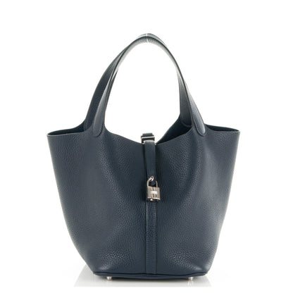Hermes Taurillon Clemence Picotin Lock 22 MM Bleu Nuit 1 of 8
