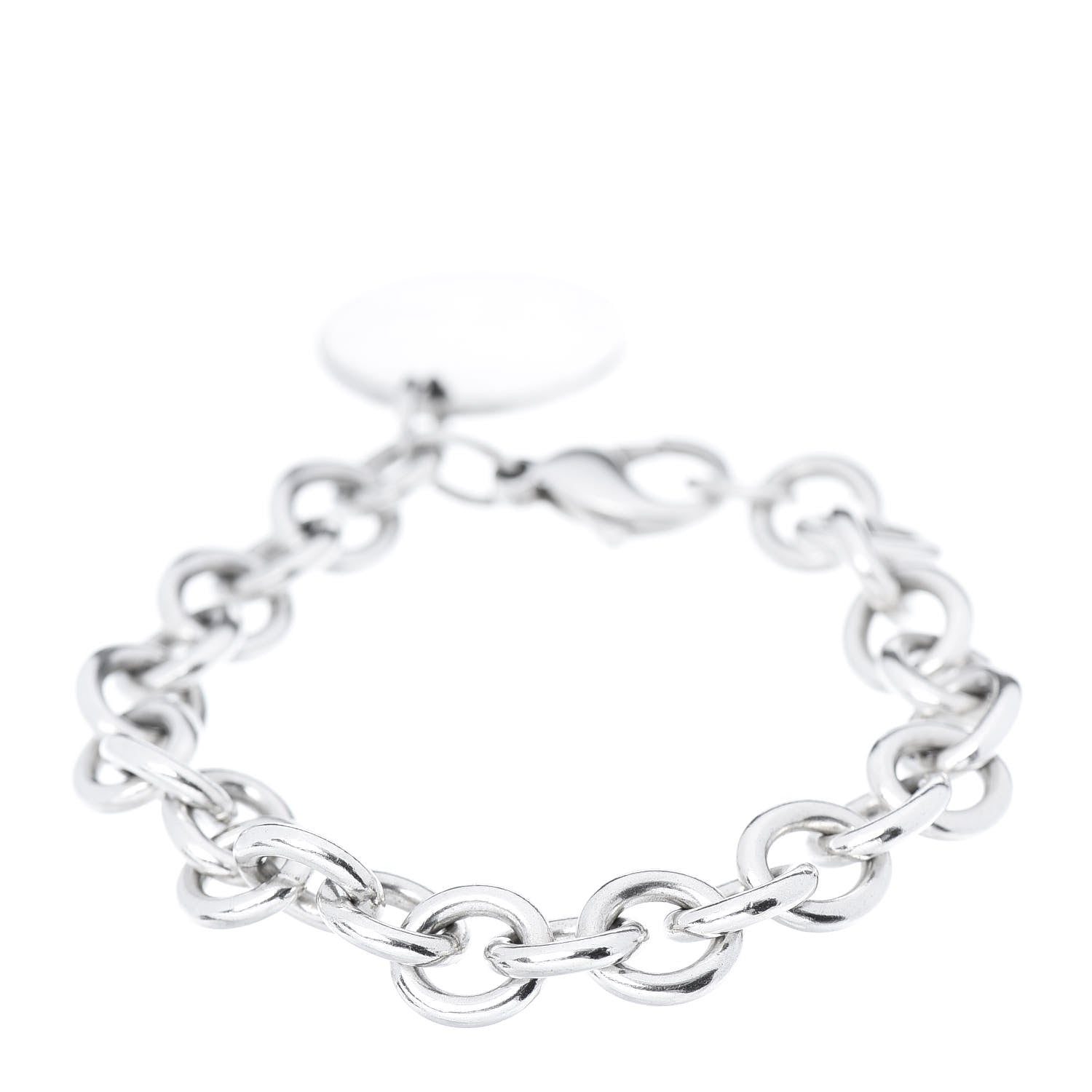 Tiffany Sterling Silver Round Tag Charm Bracelet 3 of 4