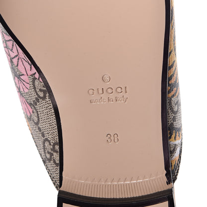 Gucci GG Supreme Monogram Bengal Womens Princetown Slippers 38 Beige Crop Pink 6 of 8