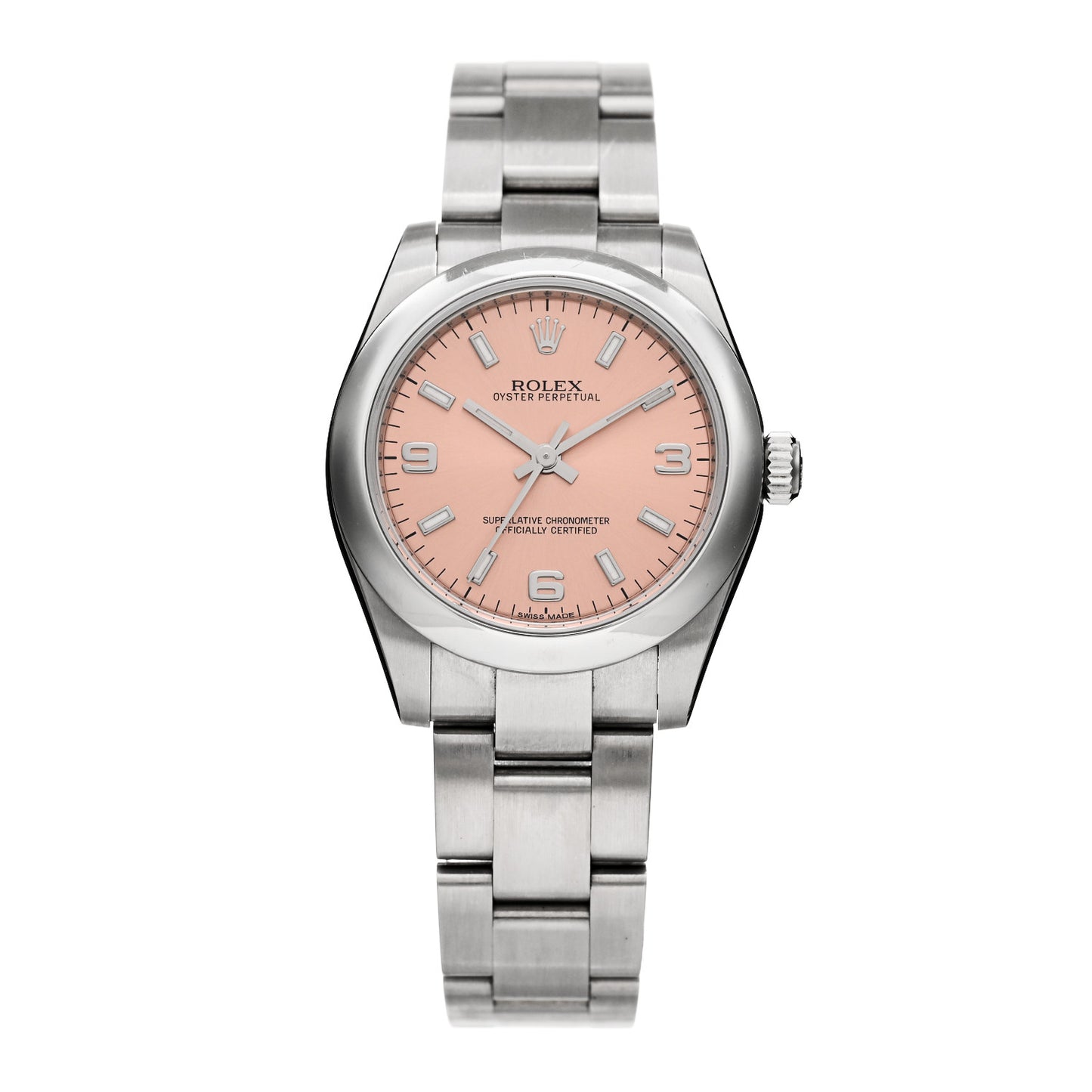 Stainless Steel 31mm Oyster Perpetual Watch Pink 177200