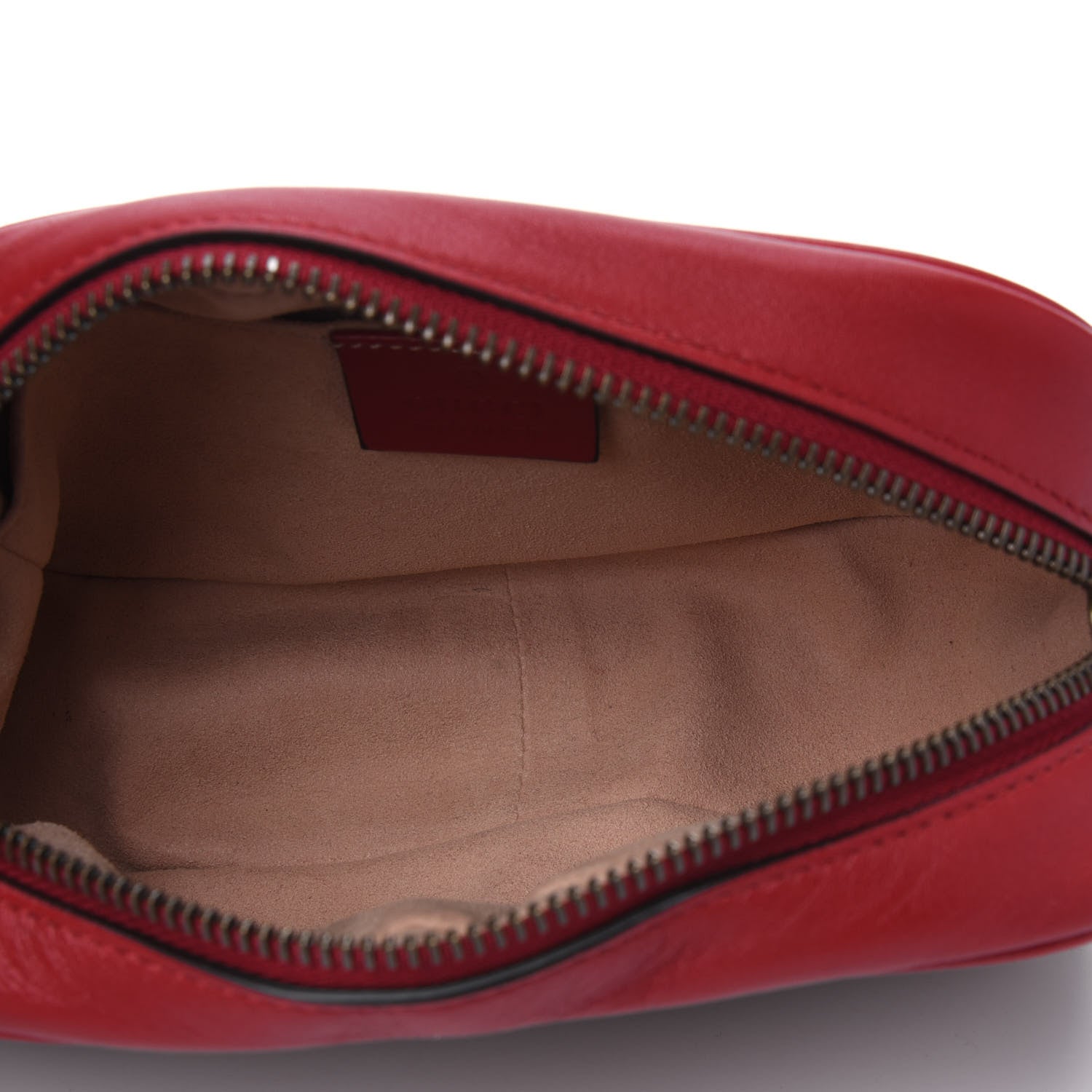 Gucci Calfskin Matelasse Mini GG Marmont Wrist Wallet Hibiscus Red 4 of 4