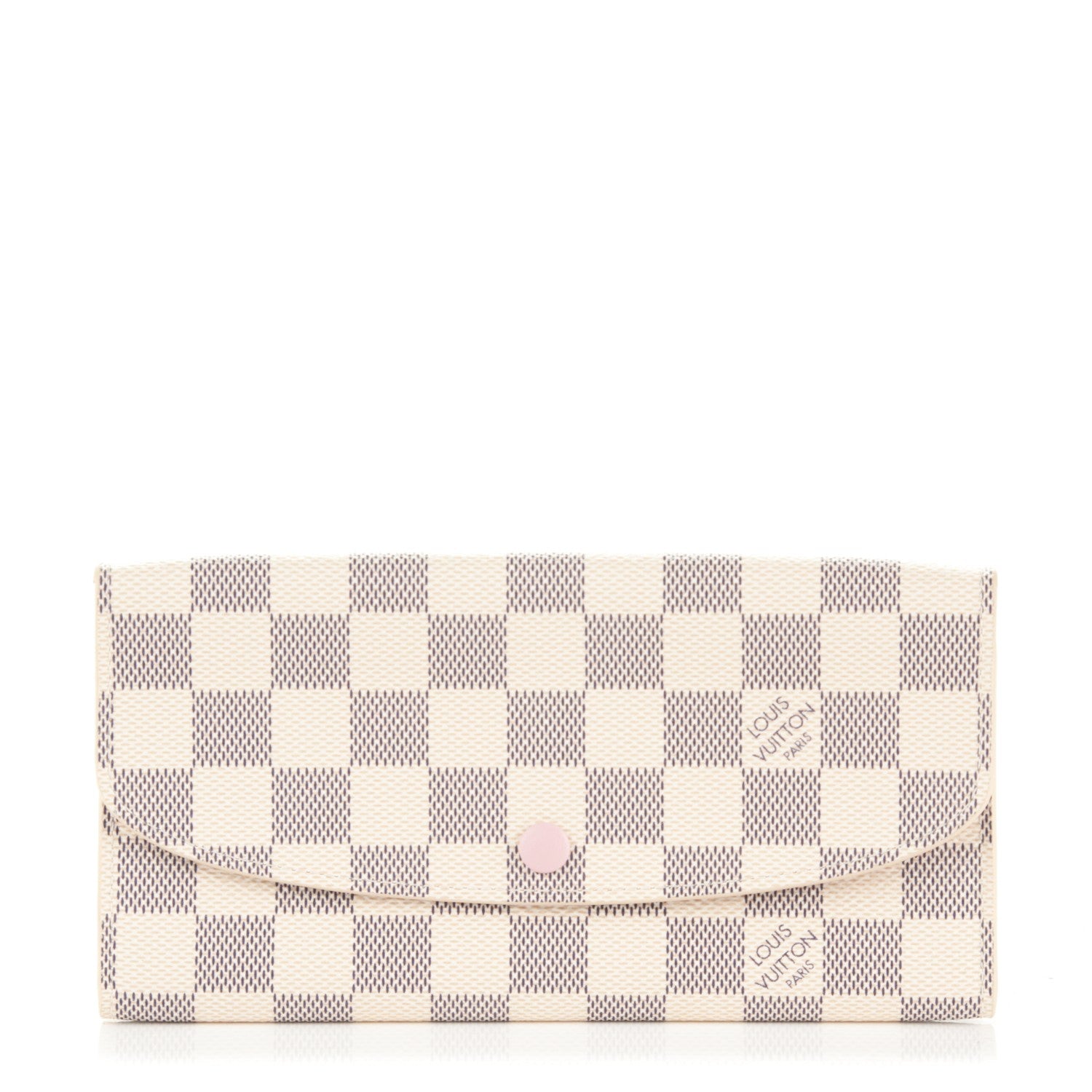 Louis Vuitton Damier Azur Emilie Wallet Rose Ballerine 1 of 7