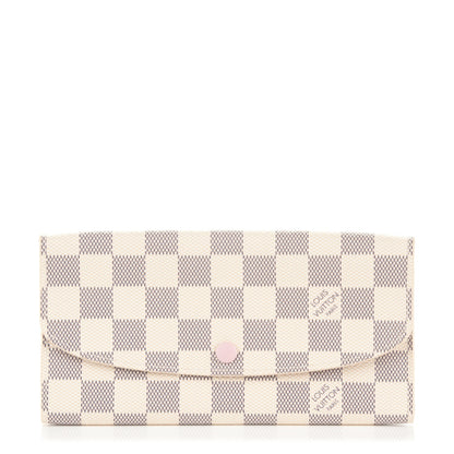 Louis Vuitton Damier Azur Emilie Wallet Rose Ballerine 1 of 7