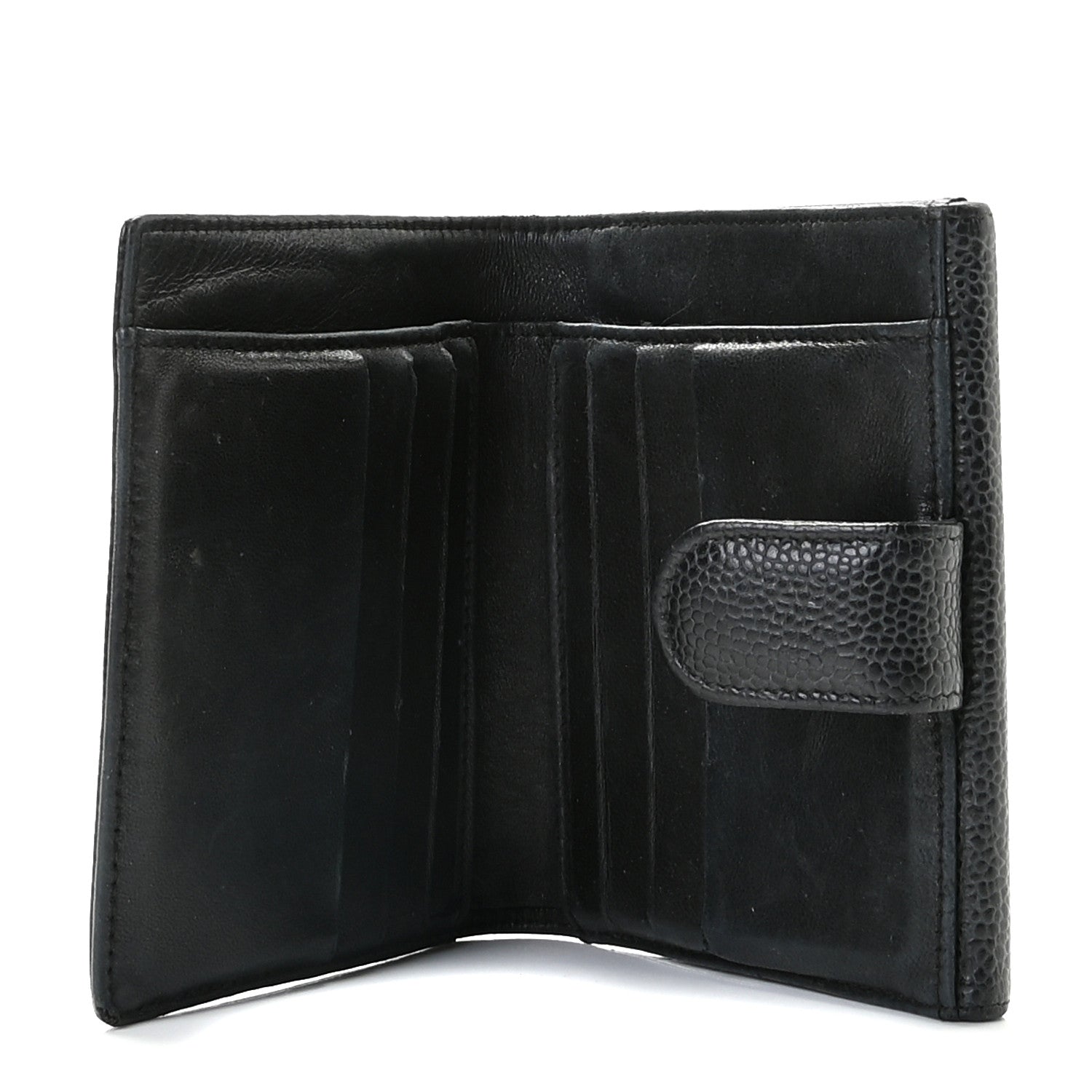 Chanel Caviar Timeless CC Compact French Wallet Black 7 of 13