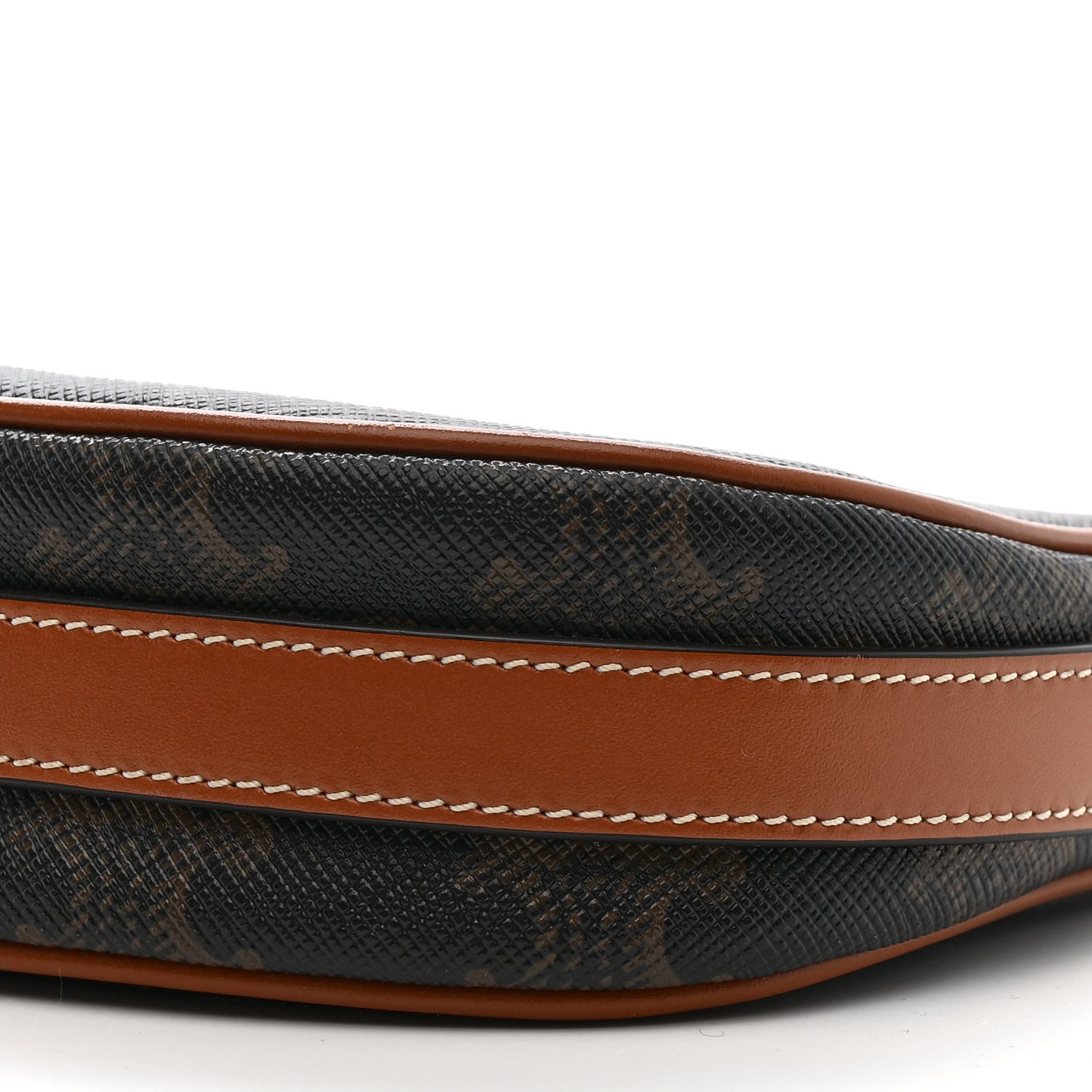 Canvas Calfskin Mini Ava Triomphe Shoulder Bag Tan