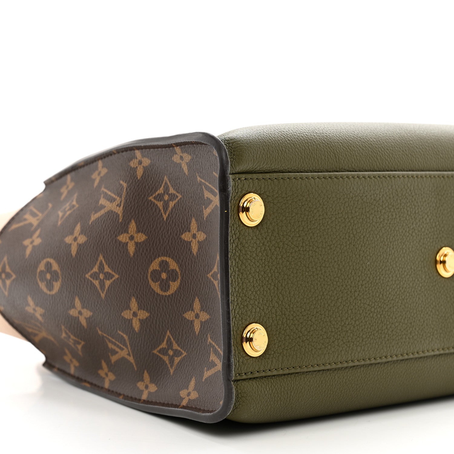 Louis Vuitton Calfskin Monogram On My Side MM Laurier Green Toffee Latte Beige 8 of 9