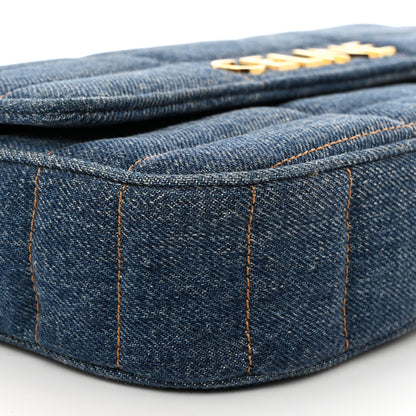 Celine Denim Matelasse Chain Shoulder Bag Blue 10 of 11