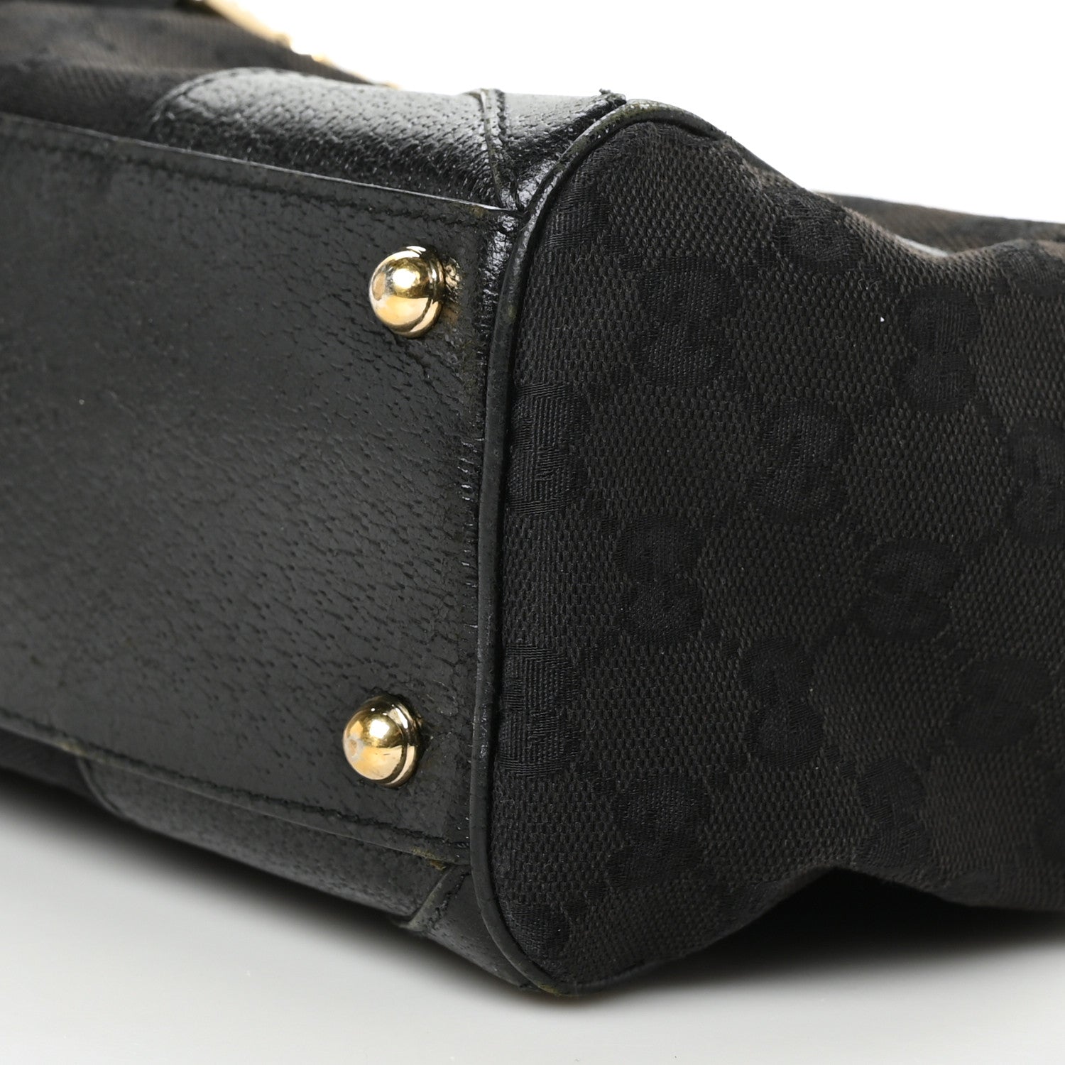 Gucci Monogram Calfskin Large Bardot Tote Black 9 of 11