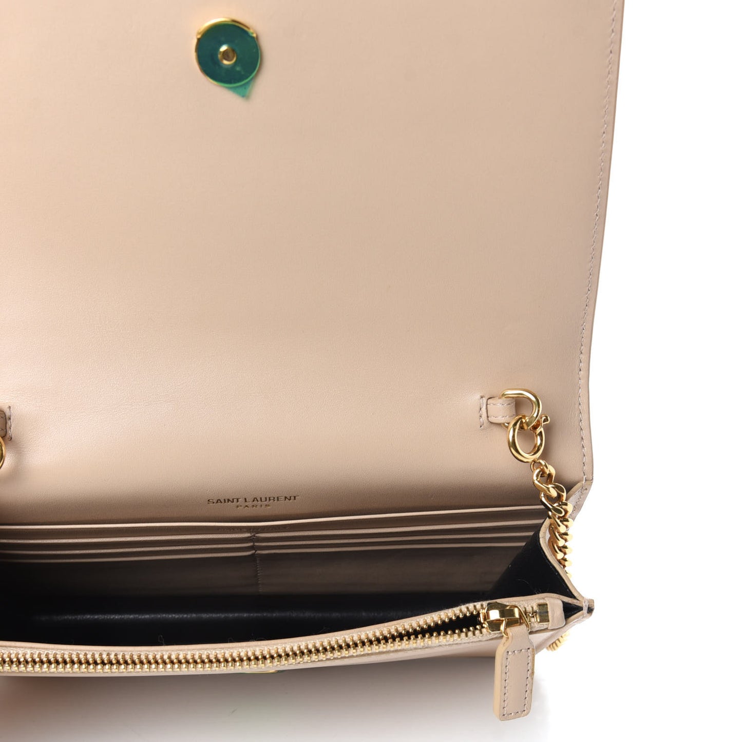 Smooth Calfskin Classic Monogram Kate Tassel Chain Wallet Nude Powder