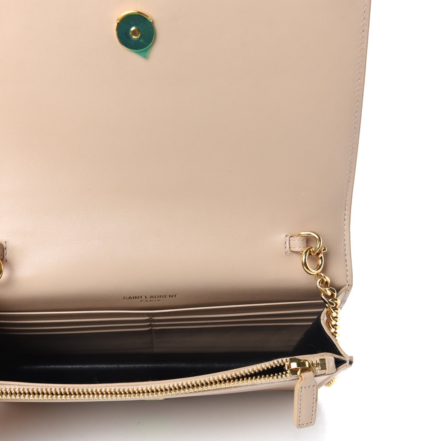 Saint Laurent Smooth Calfskin Classic Monogram Kate Tassel Chain Wallet Nude Powder 5 of 9
