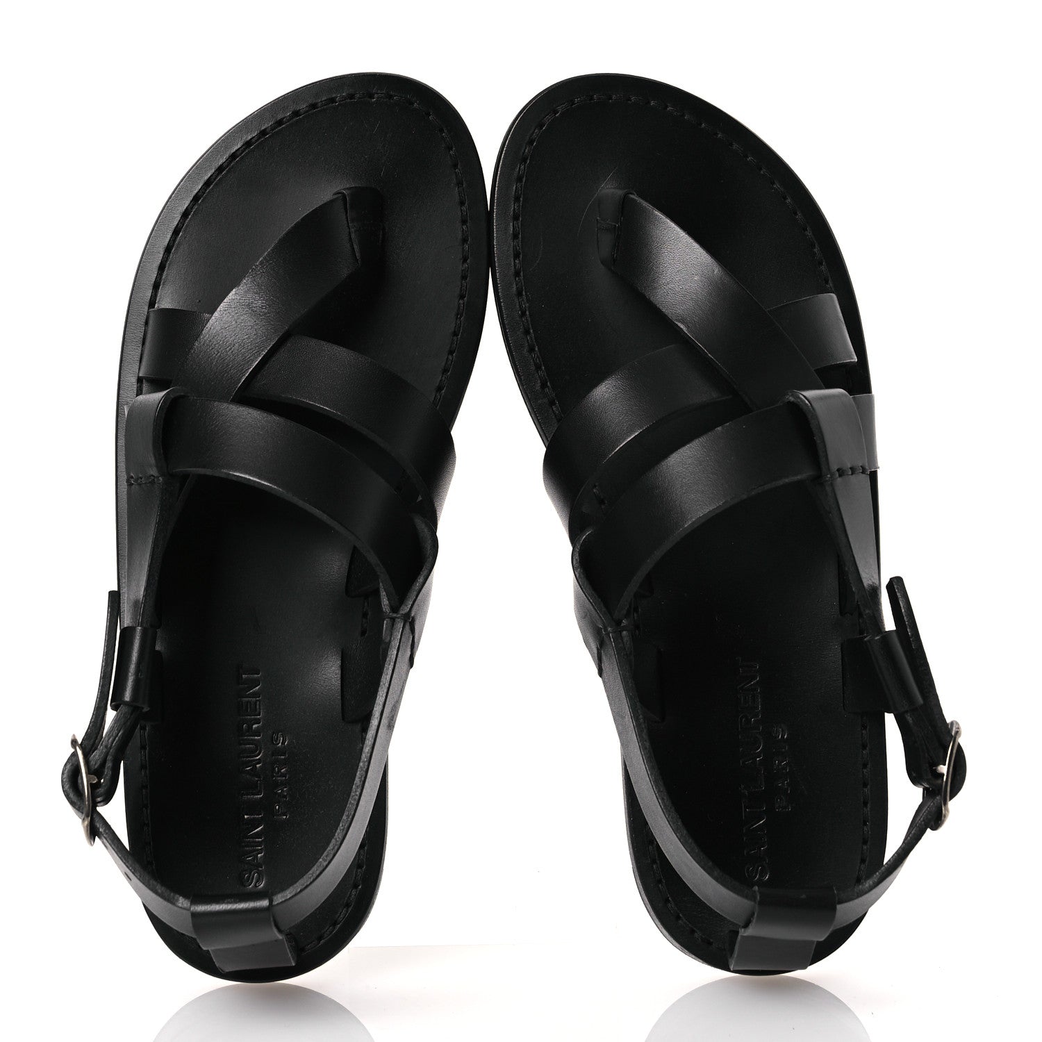 Saint Laurent Calfskin Pepe 05 Sandals 37 Black 2 of 13