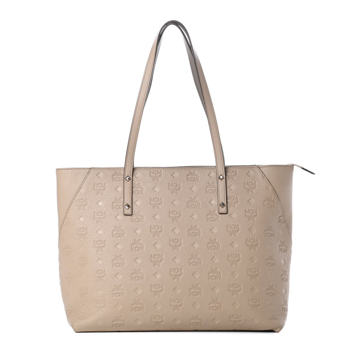 Calfskin Ottomar Monogram Medium Klara Top Zip Tote New Beige
