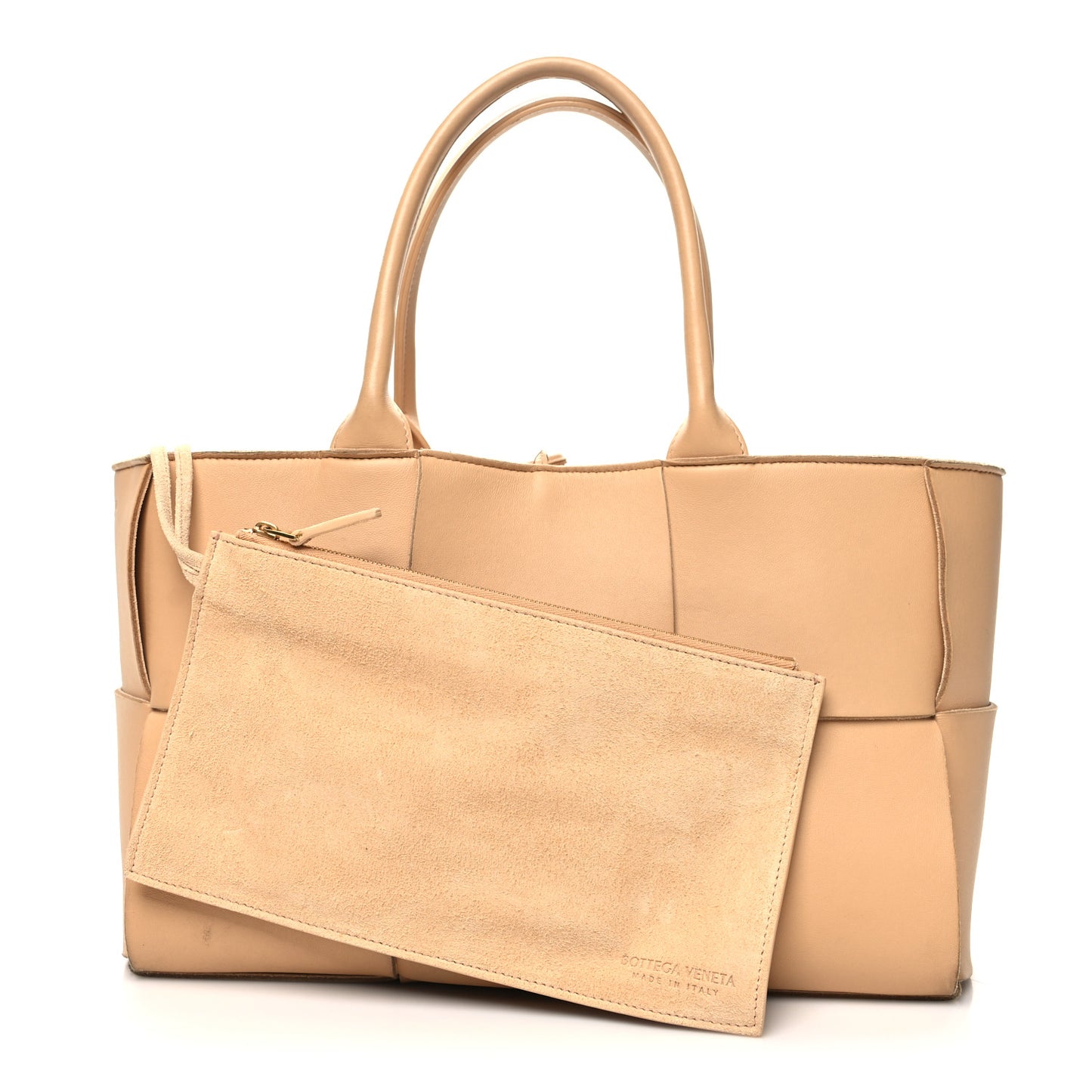 Nappa Maxi Intrecciato Small Arco Tote Almond
