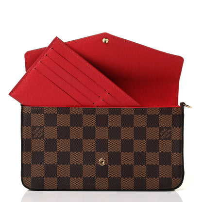 Louis Vuitton Damier Ebene Pochette Felicie Chain Wallet 6 of 7