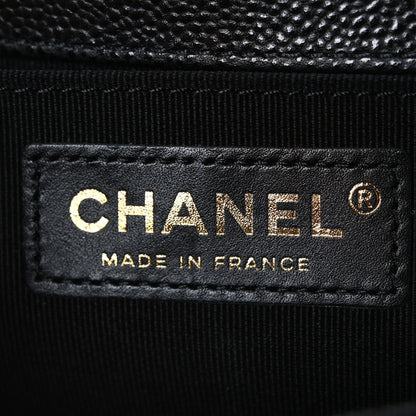Chanel Caviar Chevron Quilted Medium Boy Flap Black 6 of 11