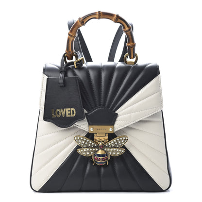 Gucci Calfskin Bamboo Trapuntata Queen Margaret Backpack Mystic White Black 1 of 10