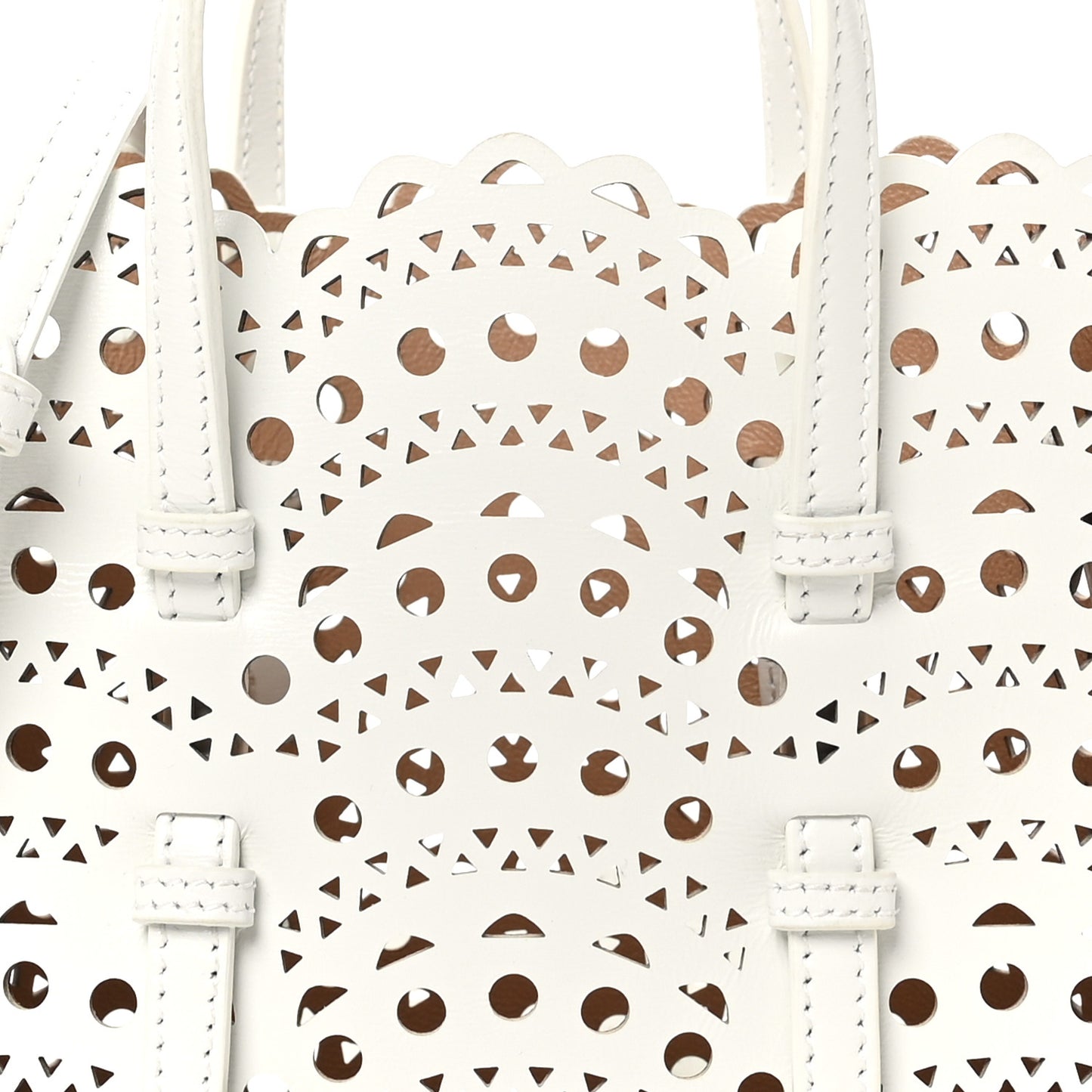 Calfskin Vienne Wave Mina 16 Bag White Optique