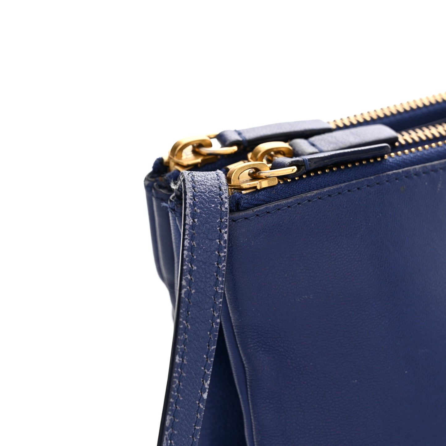 Lambskin Large Trio Crossbody Bag Indigo