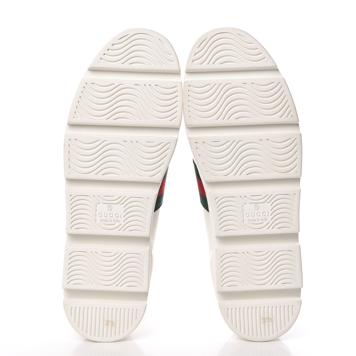 Calfskin Web Bee Embroidered Womens Ace Platform Sneakers 37.5 White