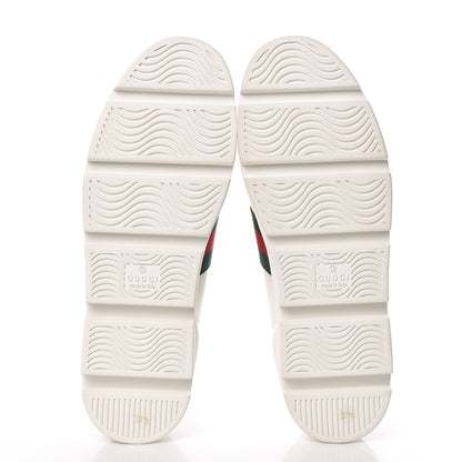 Gucci Calfskin Web Bee Embroidered Womens Ace Platform Sneakers 37.5 White 5 of 7