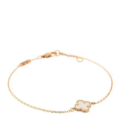 Van Cleef & Arpels 18K Yellow Gold Mother of Pearl Sweet Alhambra Bracelet 1 of 3