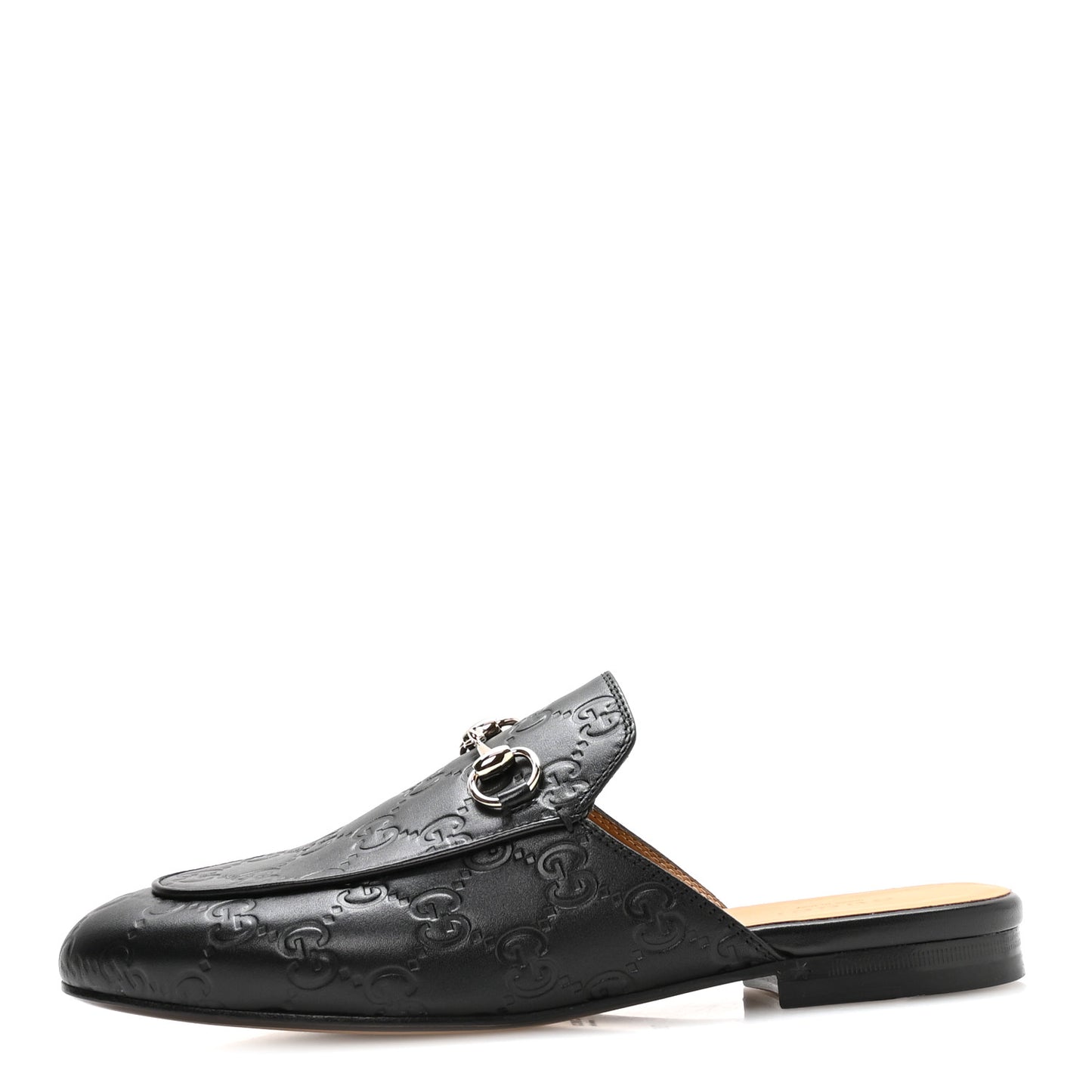 Glamour Calfskin Guccissima Womens Princetown Slippers 36.5 Black