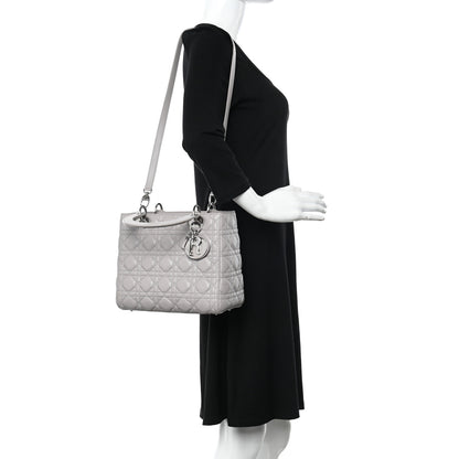 Christian Dior Lambskin Cannage Medium Lady Dior Grey 2 of 18