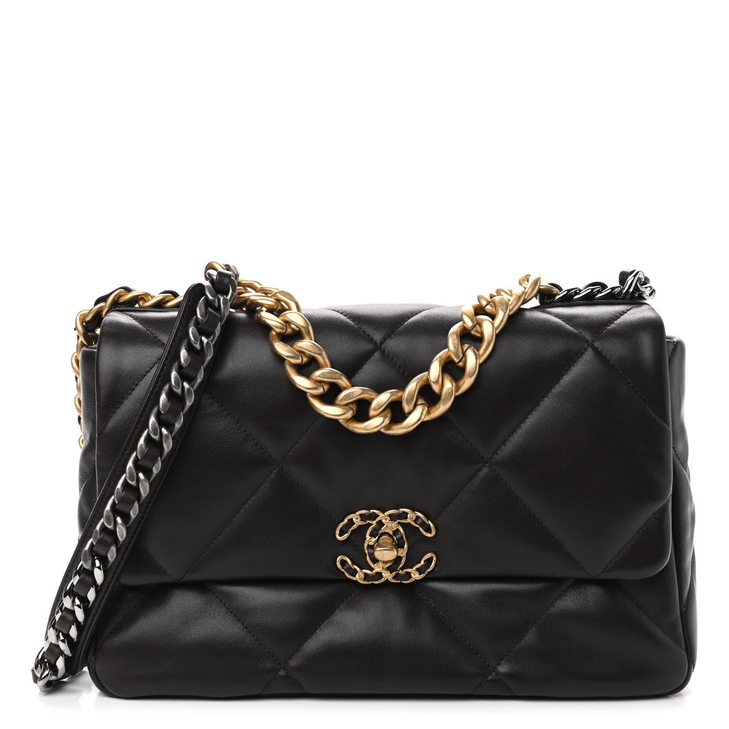 Chanel Lambskin Quilted Large Chanel 19 Flap Dark Brown 1 of 9