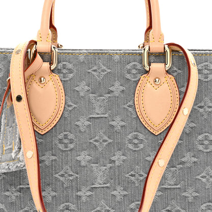 Louis Vuitton Monogram Denim Onthego MM Washed Gray 7 of 10