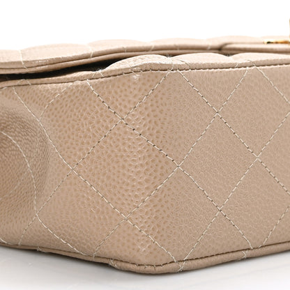 Chanel Caviar Quilted Medium Double Flap Dark Beige 9 of 11