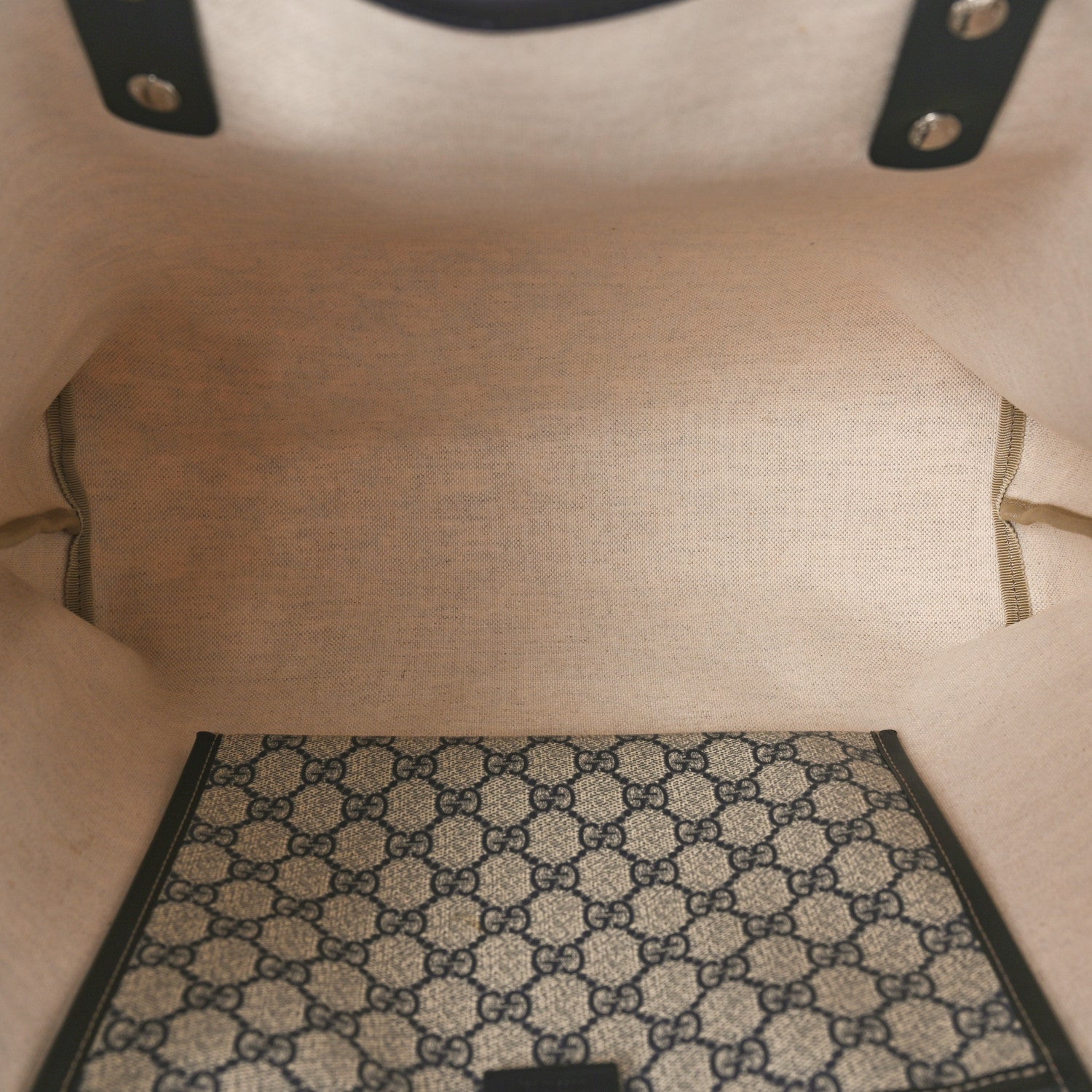 Gucci GG Plus Monogram Medium Signature Web Loop Tote Navy 5 of 9