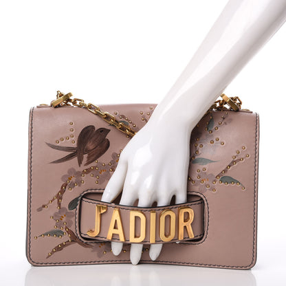 Christian Dior Calfskin Painted Studded Jardin Japonais J'Adior Chain Flap Bag Nude 4 of 12