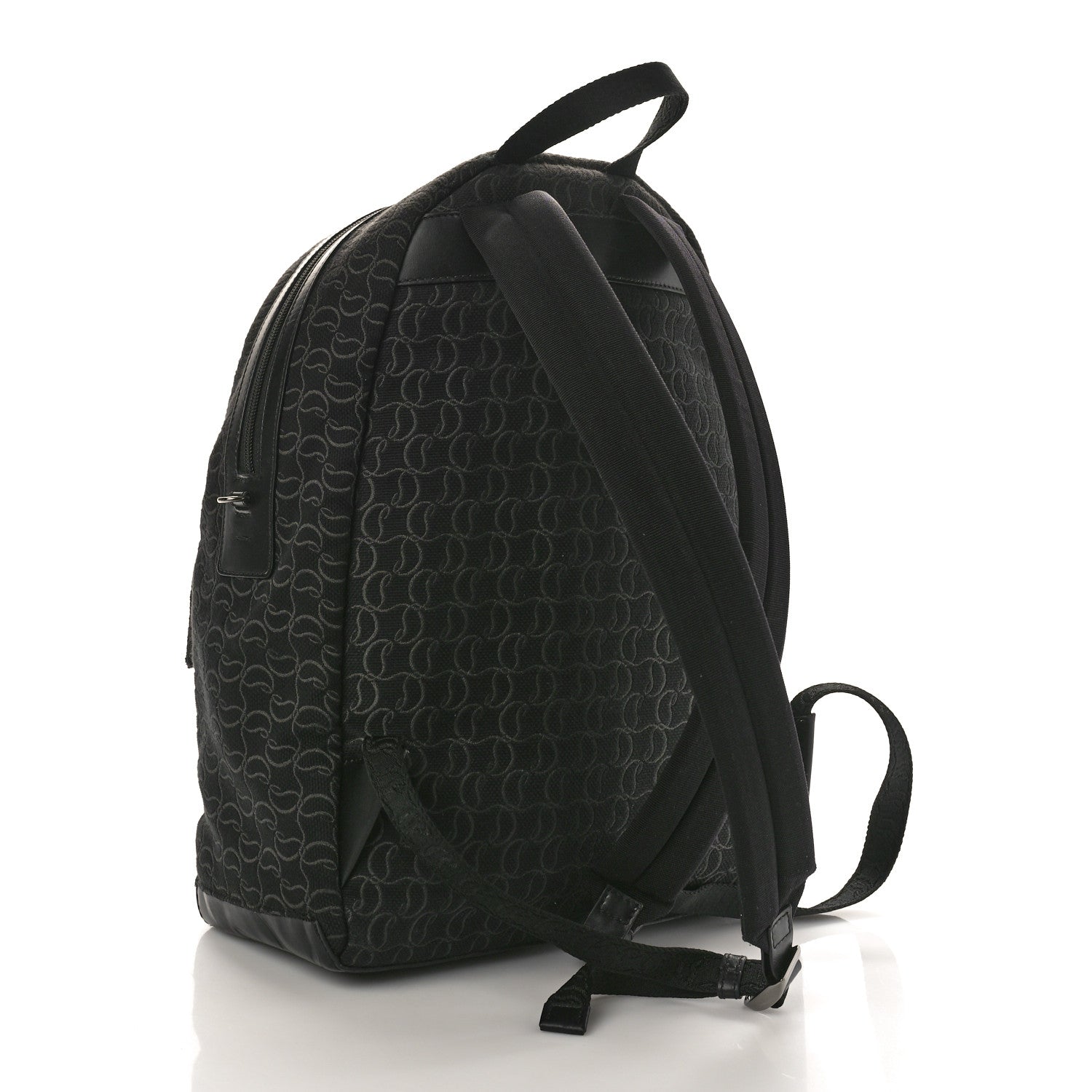 Christian Louboutin Logo Jacquard Zip N Flap Backpack Black 3 of 13