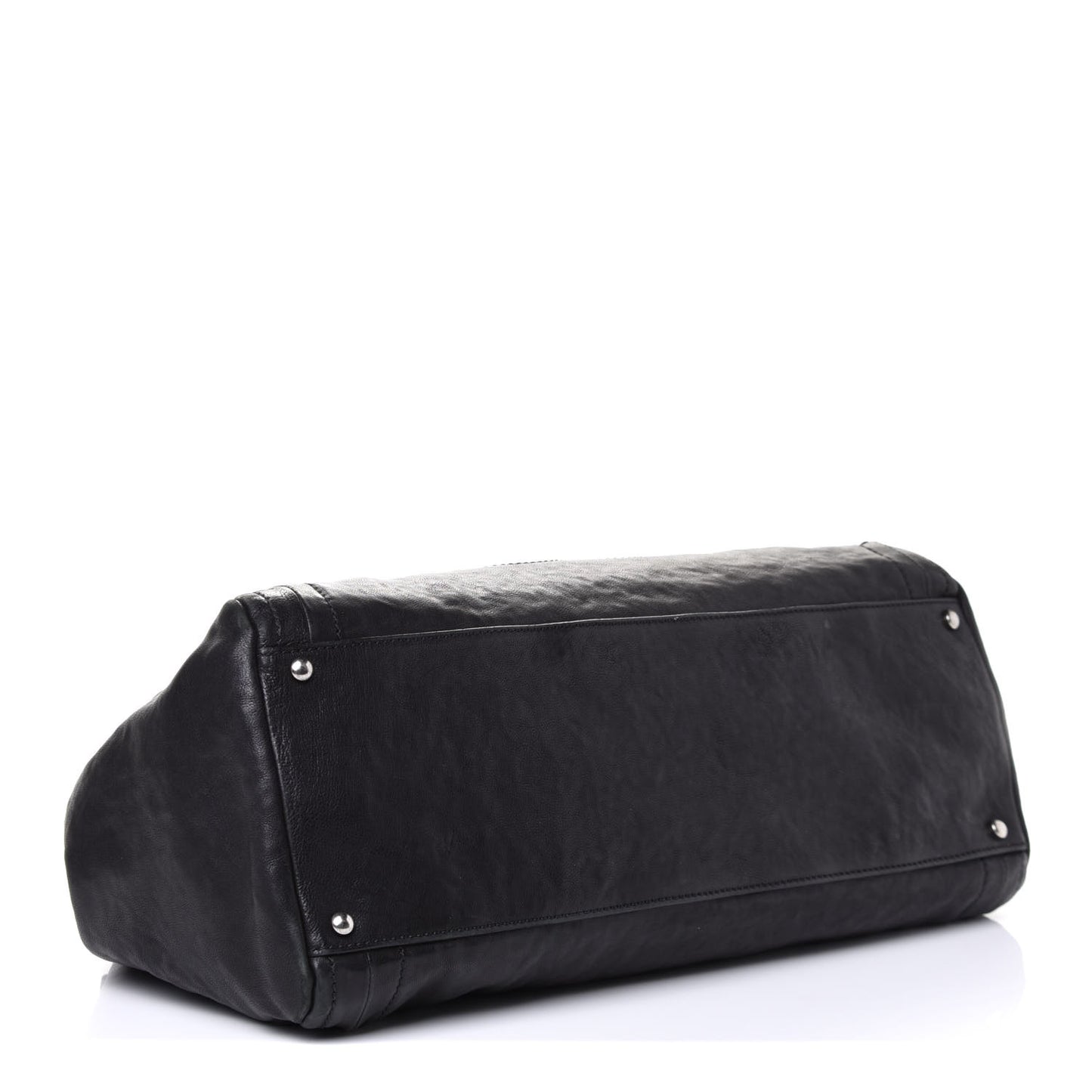 Calfskin East West Modern Chain Tote Black