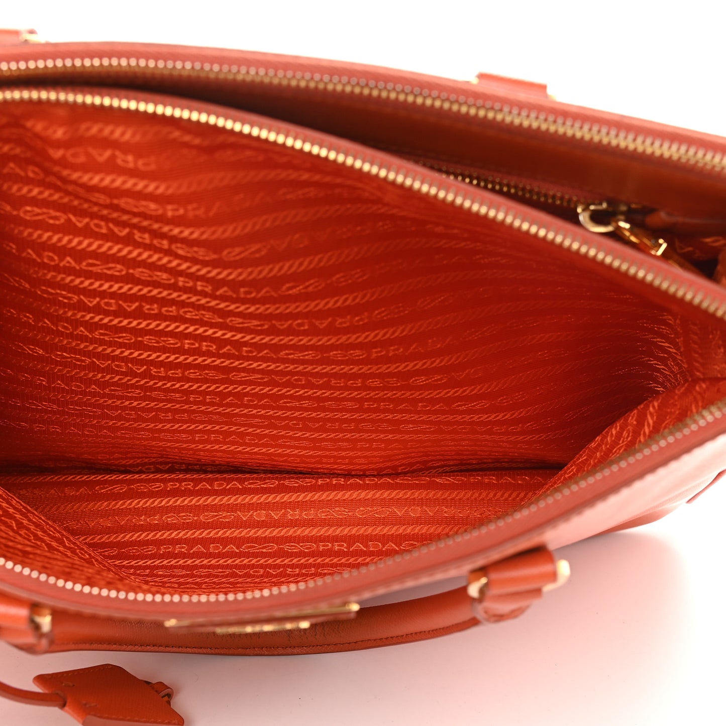 Saffiano Large Galleria Double Zip Tote Papaya