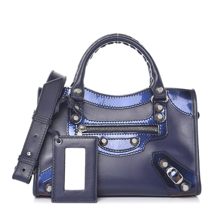 Balenciaga Smooth Calfskin Metallic Patent Giant 12 Silver Hardware Mini City Ultraviolet 1 of 15