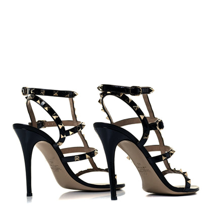 Valentino Garavani Patent Rockstud Gladiator 105mm Sandals 40 Black 4 of 8