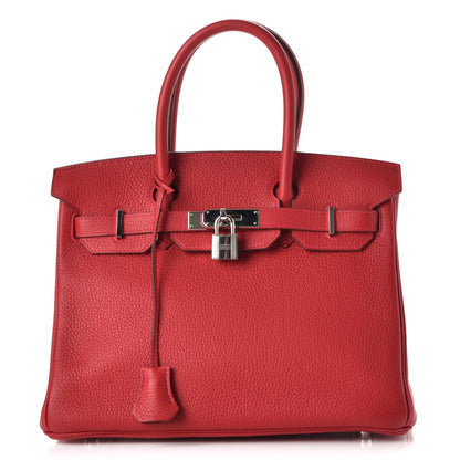 Hermes Taurillon Clemence Birkin 30 Rouge Garance 1 of 36