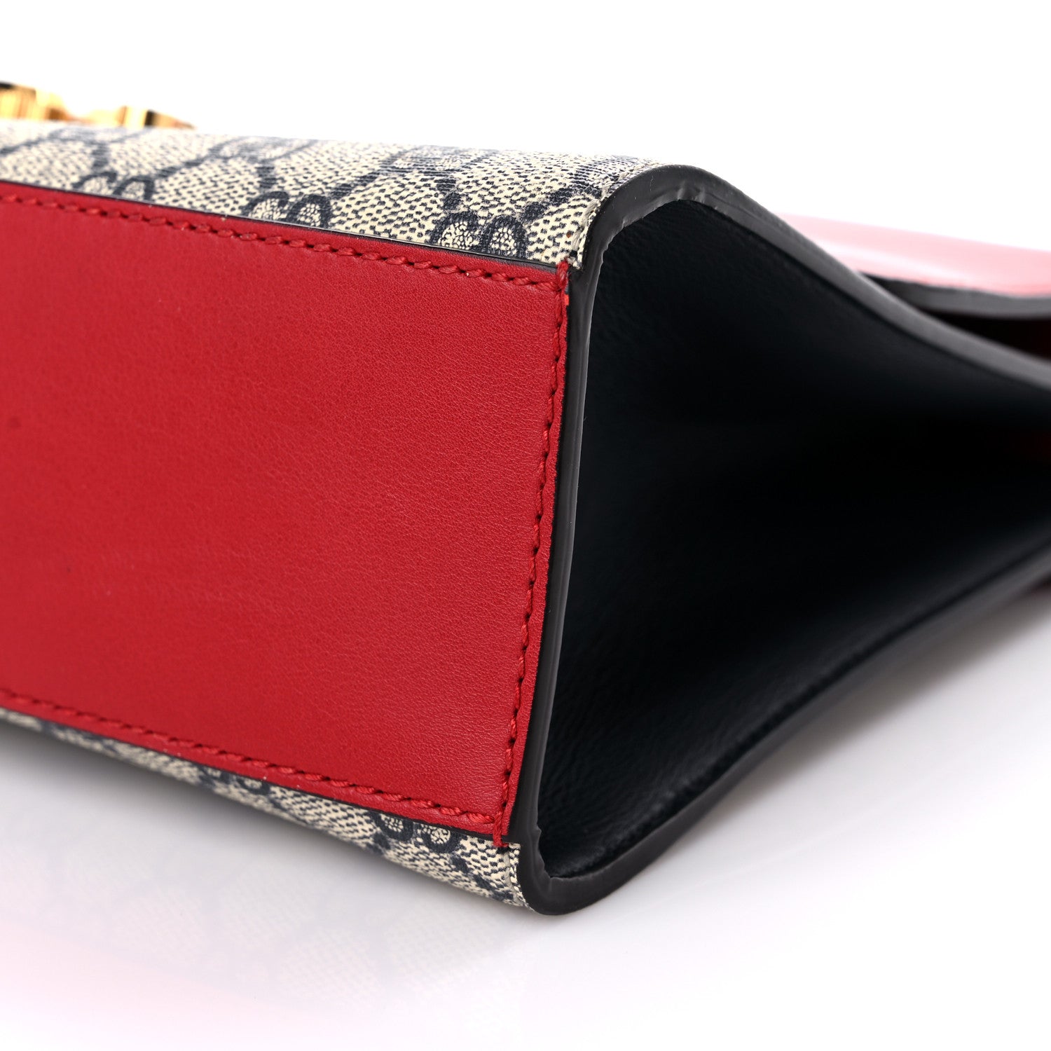 Gucci GG Supreme Monogram Moon Calfskin Medium Padlock Shoulder Bag Beige Blue Hibiscus Red Mystic White 9 of 20