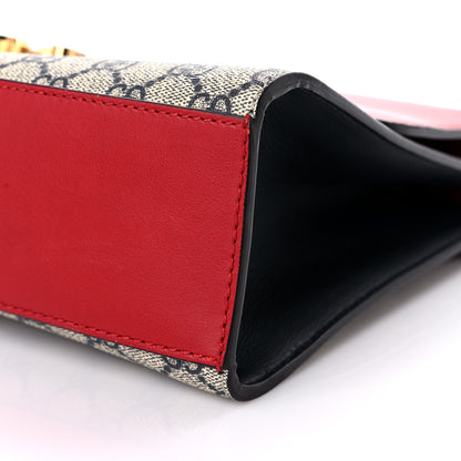 Gucci GG Supreme Monogram Moon Calfskin Medium Padlock Shoulder Bag Beige Blue Hibiscus Red Mystic White 9 of 20