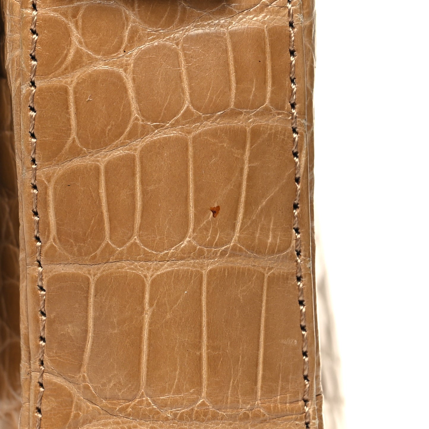 Crocodile Crystal Lizard Baguette Beige