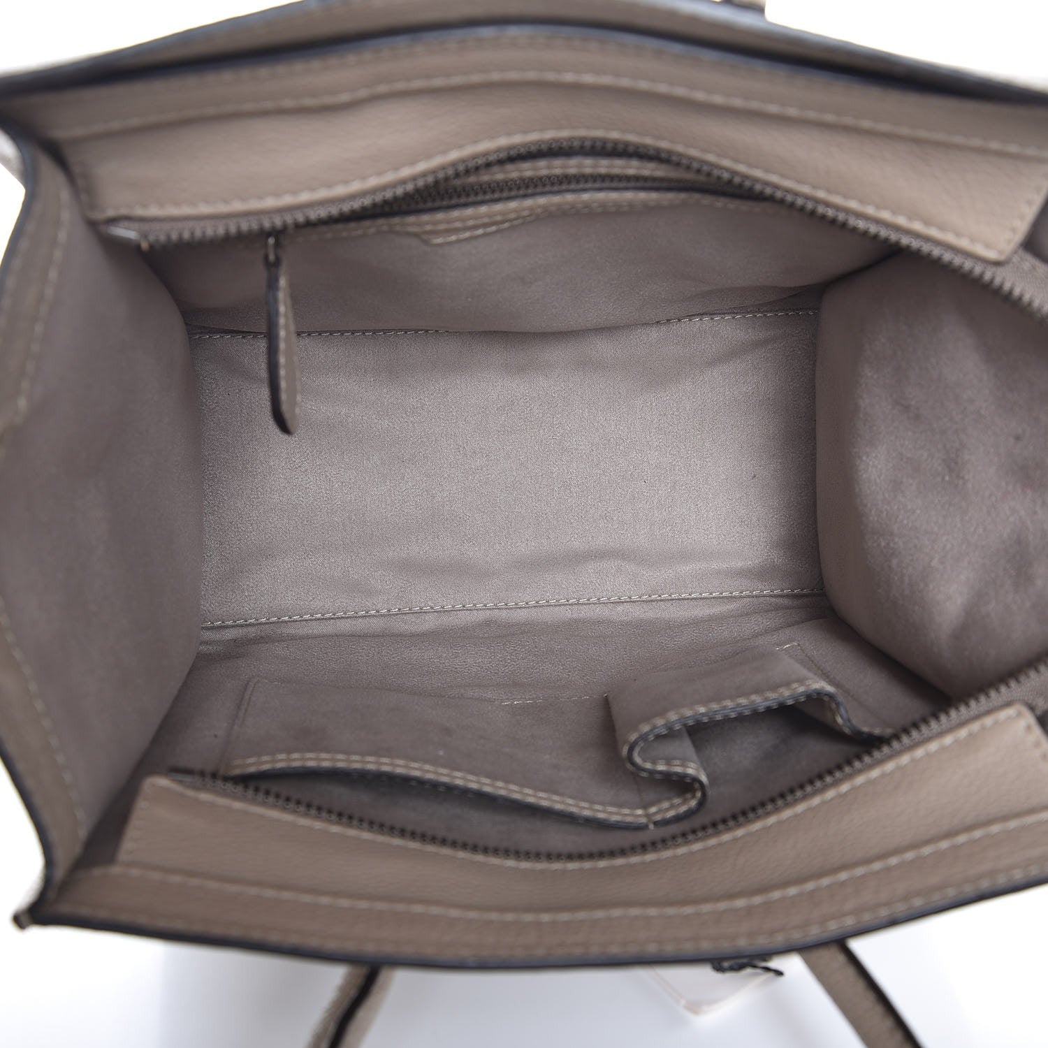 Celine Drummed Calfskin Micro Luggage Dune 5 of 8