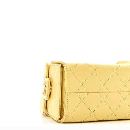 Chanel Caviar Quilted Mini Chanel 25 Handbag Yellow 9 of 11