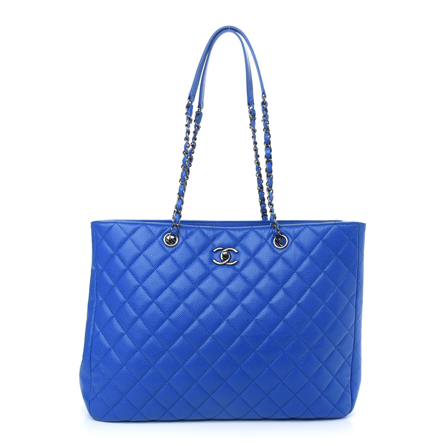 Chanel Caviar Quilted Large CC Shopping Tote Blue 1 of 9