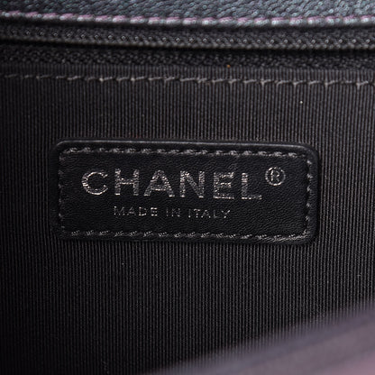 Chanel Iridescent Goatskin Quilted New Medium Boy Flap Purple 6 of 17
