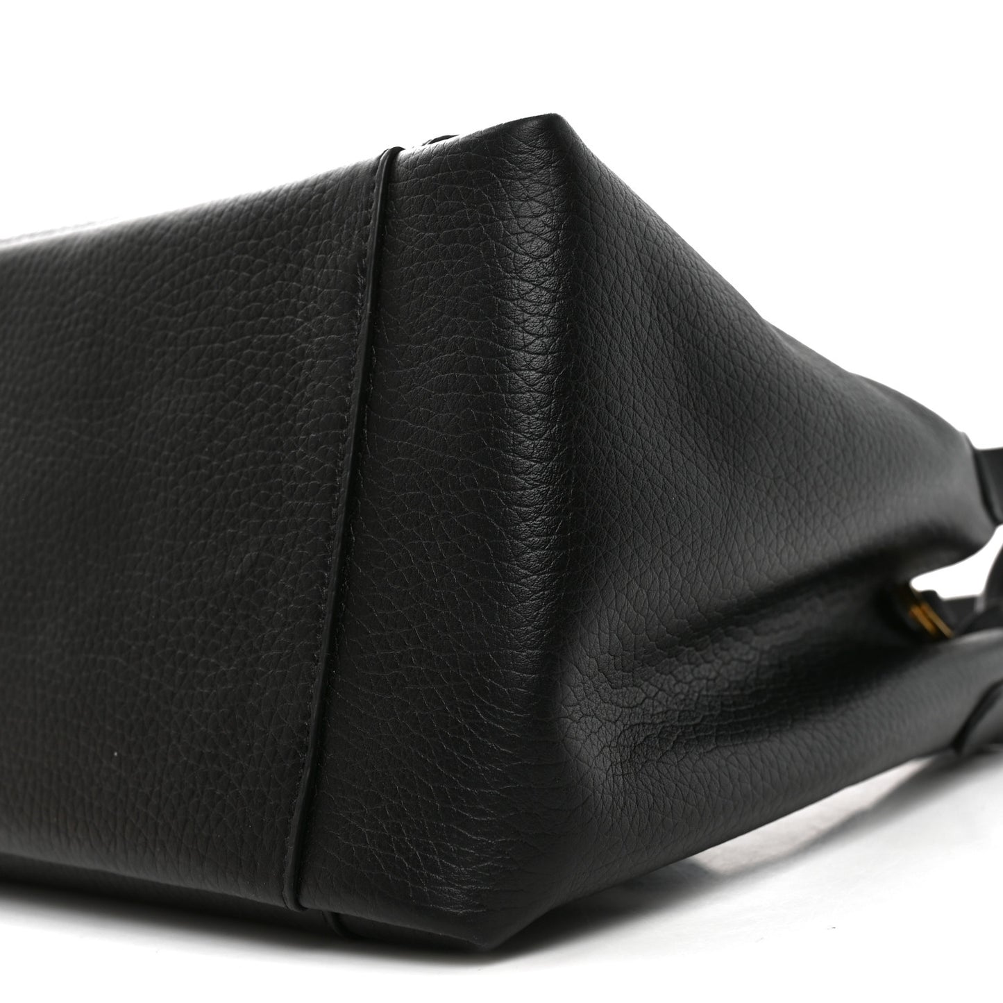 Calfskin Medium Signature Bucket Bag Black