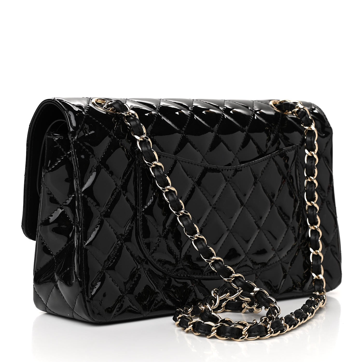 Chanel Patent Quilted Medium Double Flap Black 3 of 10