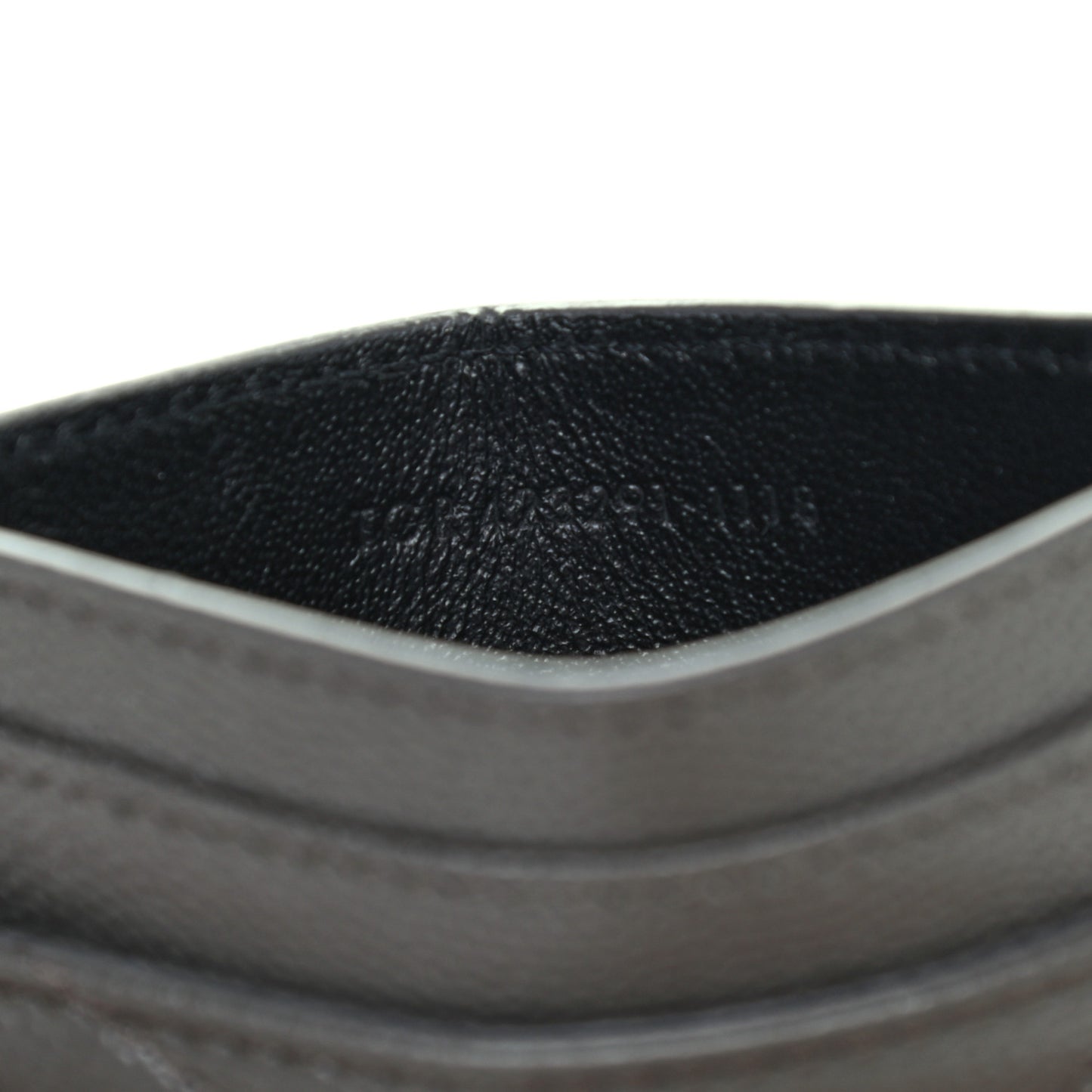 Grain De Poudre Matelasse Chevron Monogram Credit Card Case Coal